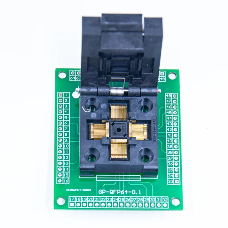 QFP64 دبوس تباعد 0.4 قاعدة اختبار الحرق IC51-0644-1972 حرق المقبس رقاقة جريئة 7X7