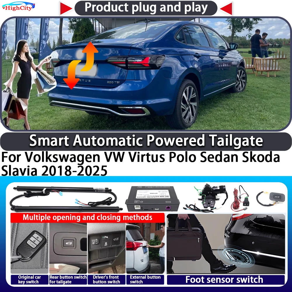 

For Volkswagen VW Virtus Polo Sedan Skoda Slavia 2018-2025 OEM Smart Automatic Powered Tailgate Key Lift Electric Power Tailgate