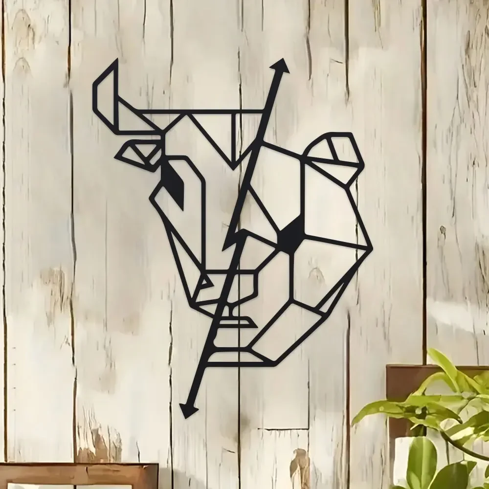 Wall Art, Bull Bear Stock Market, Office, Metal Sign, Home Decoration, Metal Wall Decoration, Room Decoration