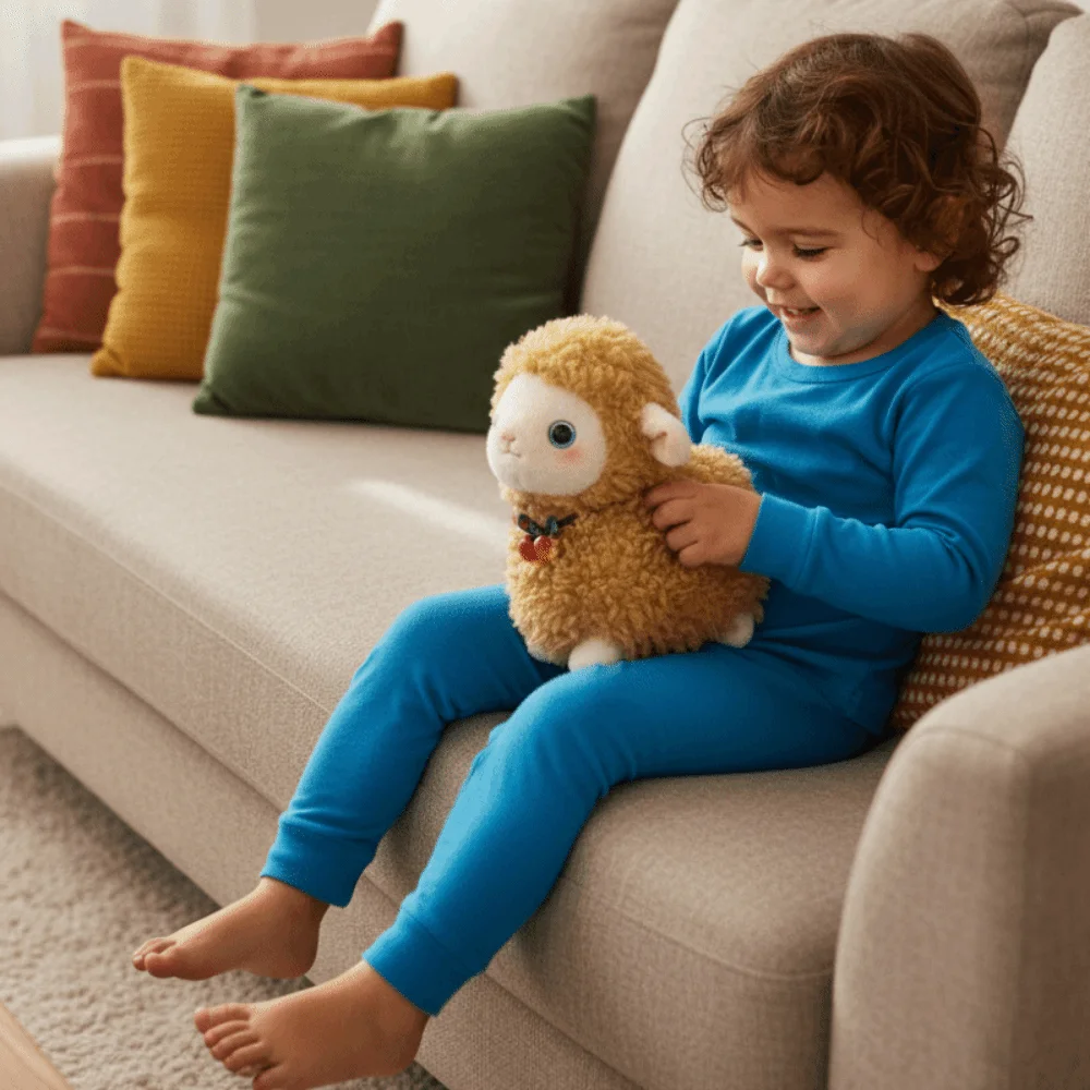 

Креативная мультяшная овечка: пушистая, мягкая, милая имитация животного, плюшевая, рождественская