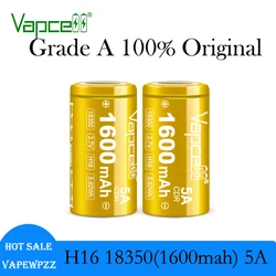 1-8 piece Grade A Original Vapcell H16 18350 1600mah Battery INR18350 3.7V 5A Rechargable Batteries Li-ion Battery For Power Toy