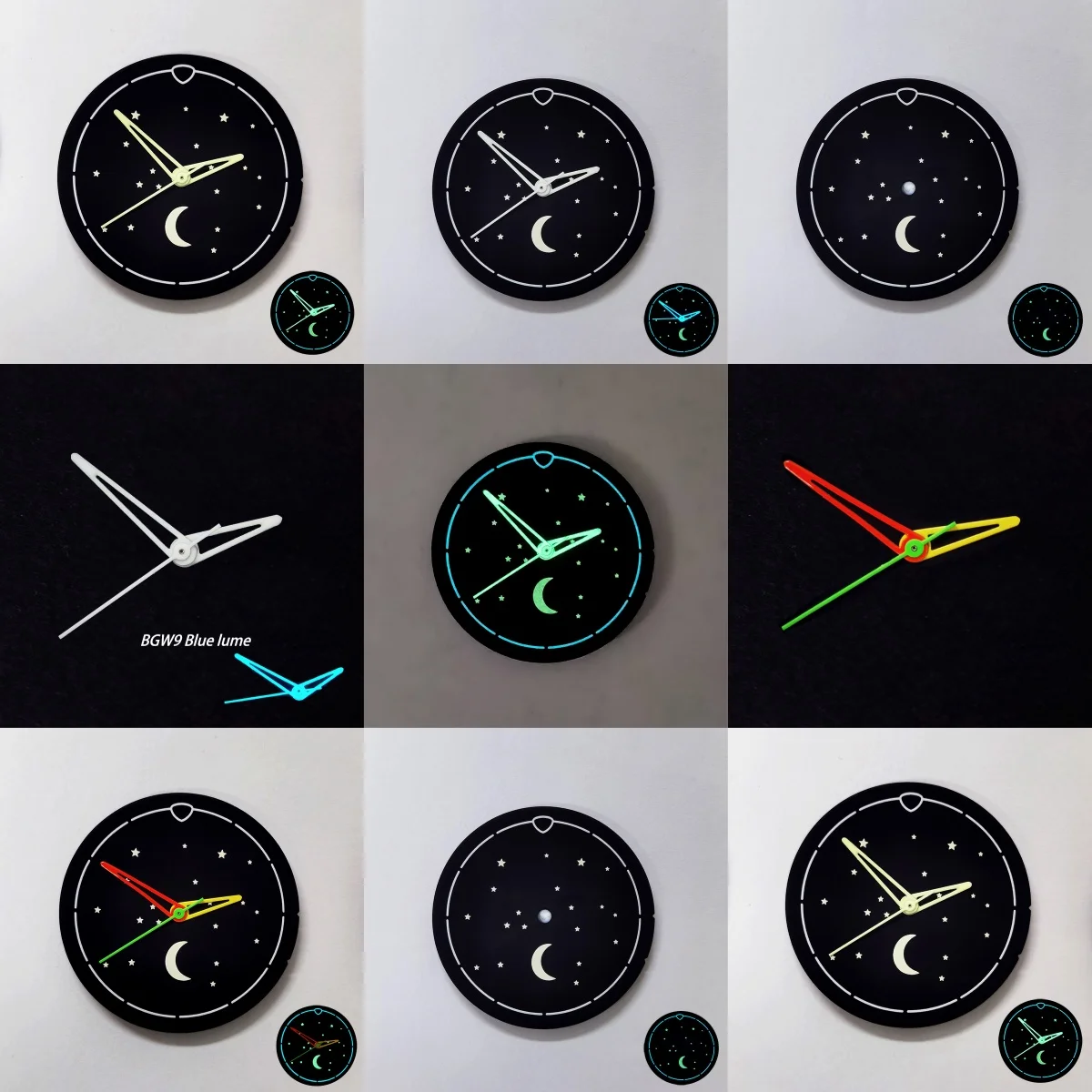 28.5mm Moon And Stars Dial Modified romance Green Luminous Sliver Markers Watch Dial Fit NH35/36/4R/6R Movement Accessories