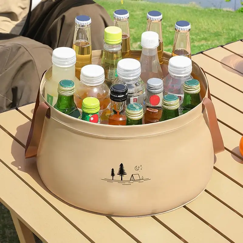 

Foldable Beach Bucket Portable Bucket With Handle Lightweight High-Density Water Container Wash Basin For Cleaning Gardening