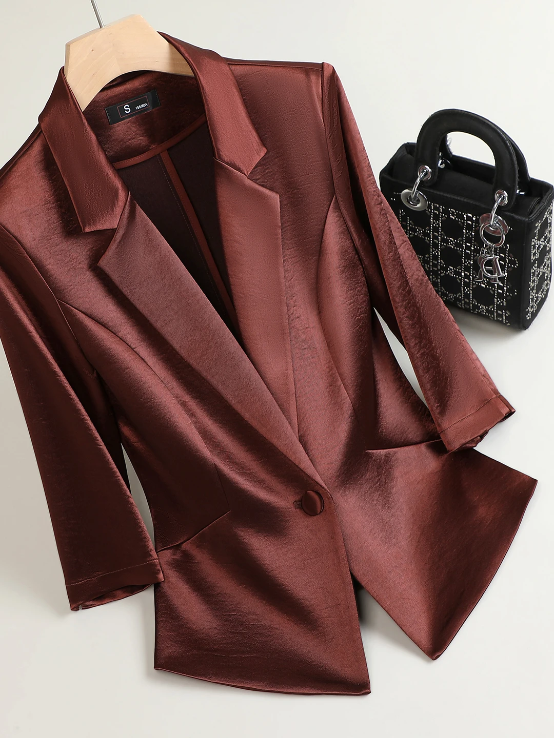 

Casual Style Women's Suit Jacket Dress Two-Piece Set Commute Friendly Breathable Polyester Fiber Seven Sleeve Length