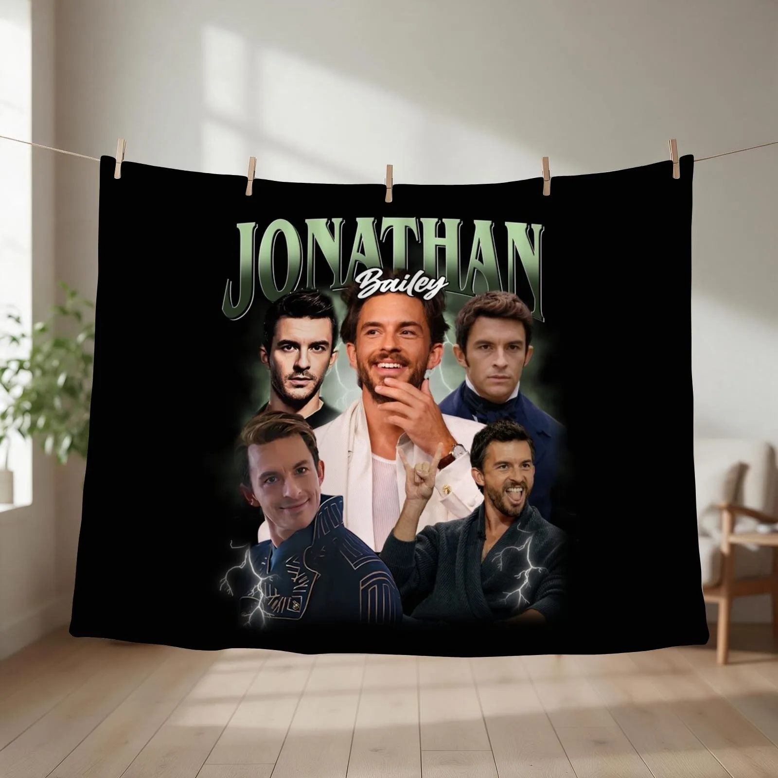 Vintage Jonathan Bailey Fiyero, Retro Bootleg 90s Wicked Movie 2 Throw Blanket