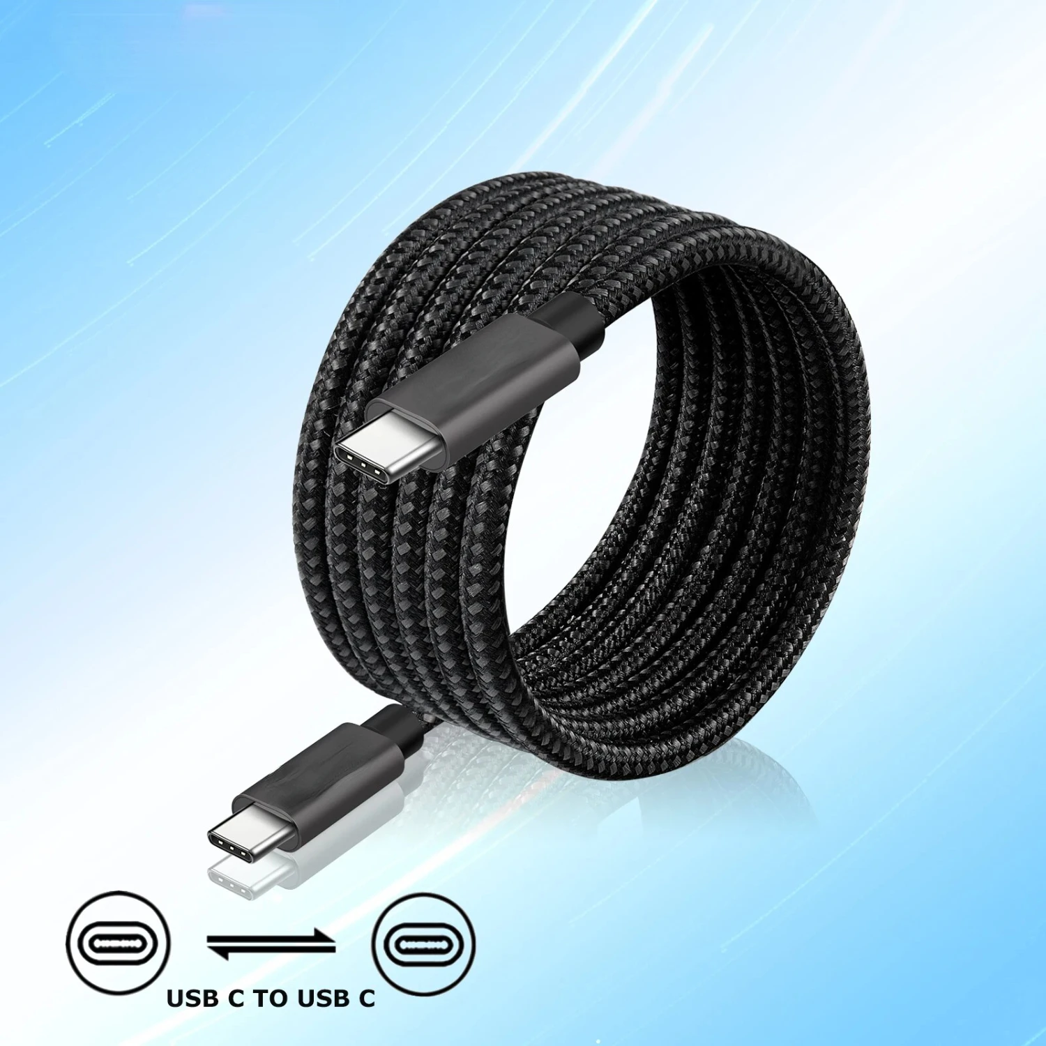 High-Speed PD 240W USB C Cable, Durable and Efficient 5A Type C to Type C Cable, Reliable USB-C to USB-C Fast Charging Cord Comp