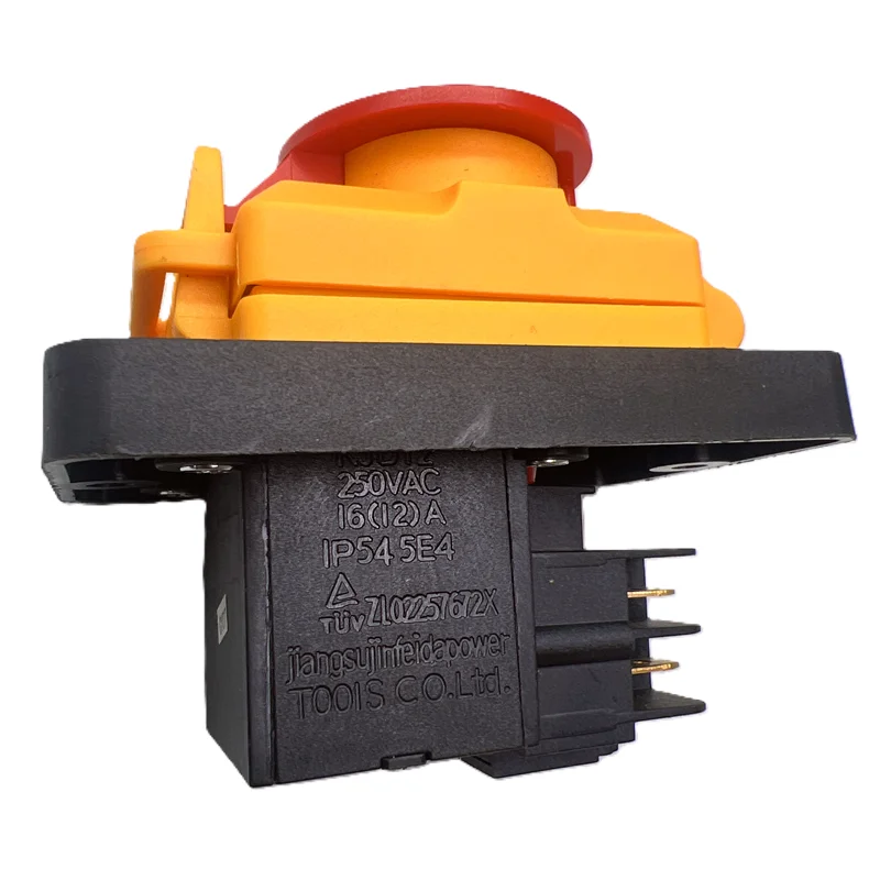 KJD12 Magnetic Safety Switch with Protective Cover 16A250VAC IP54 No‑Volt Release Anti‑Restart for Table Saw Woodworking Machine