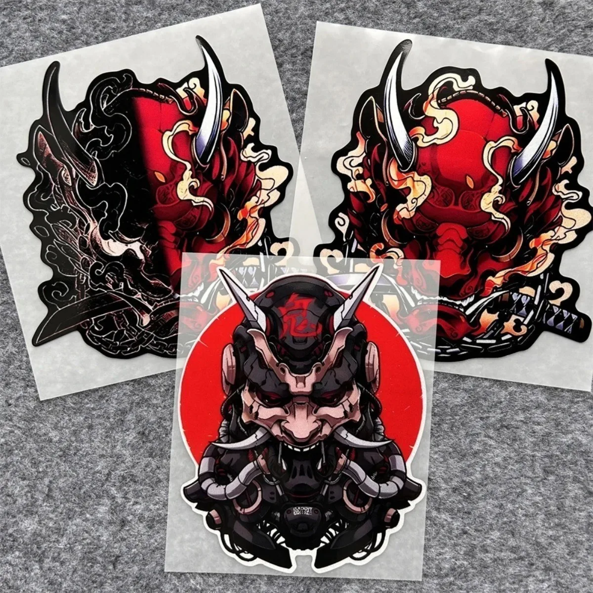 Japanese Oni Samurai Mask Waterproof Vinyl Stickers For Car Motorcycle Helmet Laptop Decal