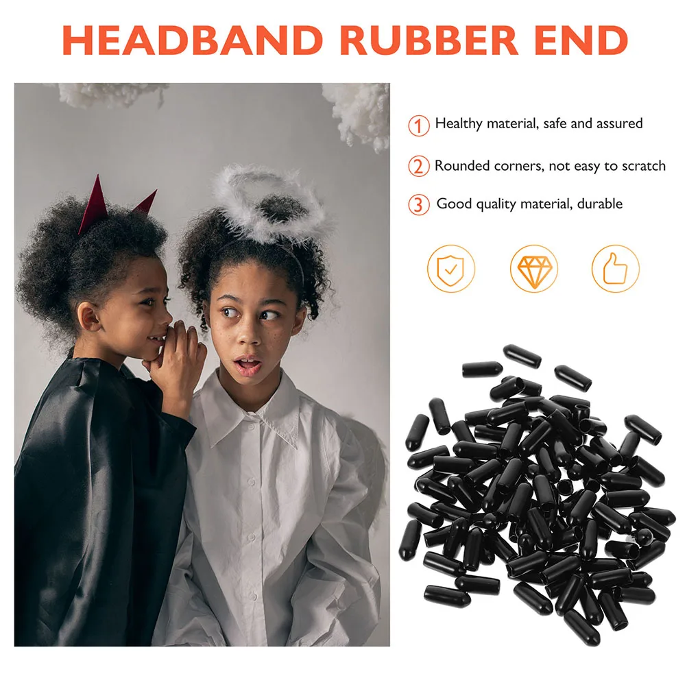 

Headband Accessories Caps Hair Clasp Ending Covers Rubber Ends Replacement Hoops Tube DIY Parts Bands