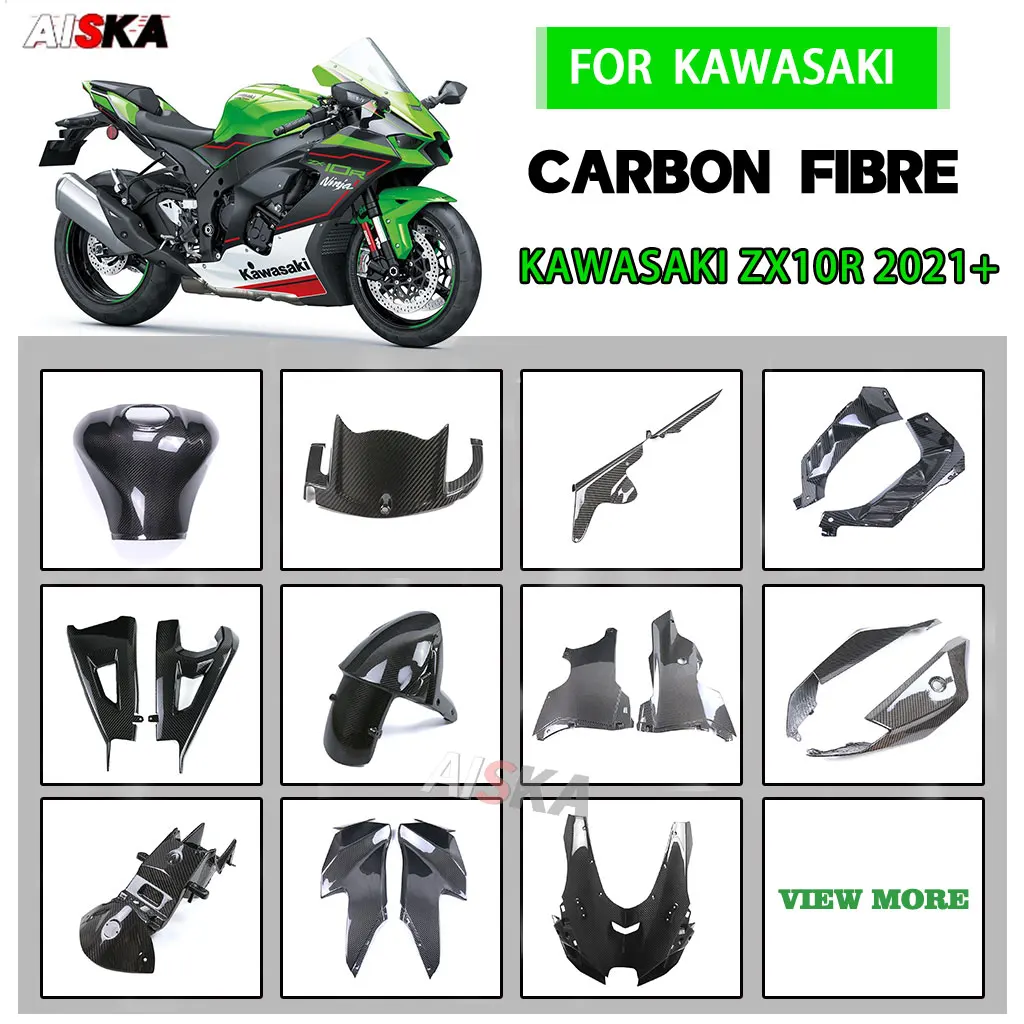 

For Kawasaki ZX10R ZX-10R 2021 2022 2023 Carbon Fiber Motorcycle Side Panels Fairing Fender Parts Protection Fairing Accessories