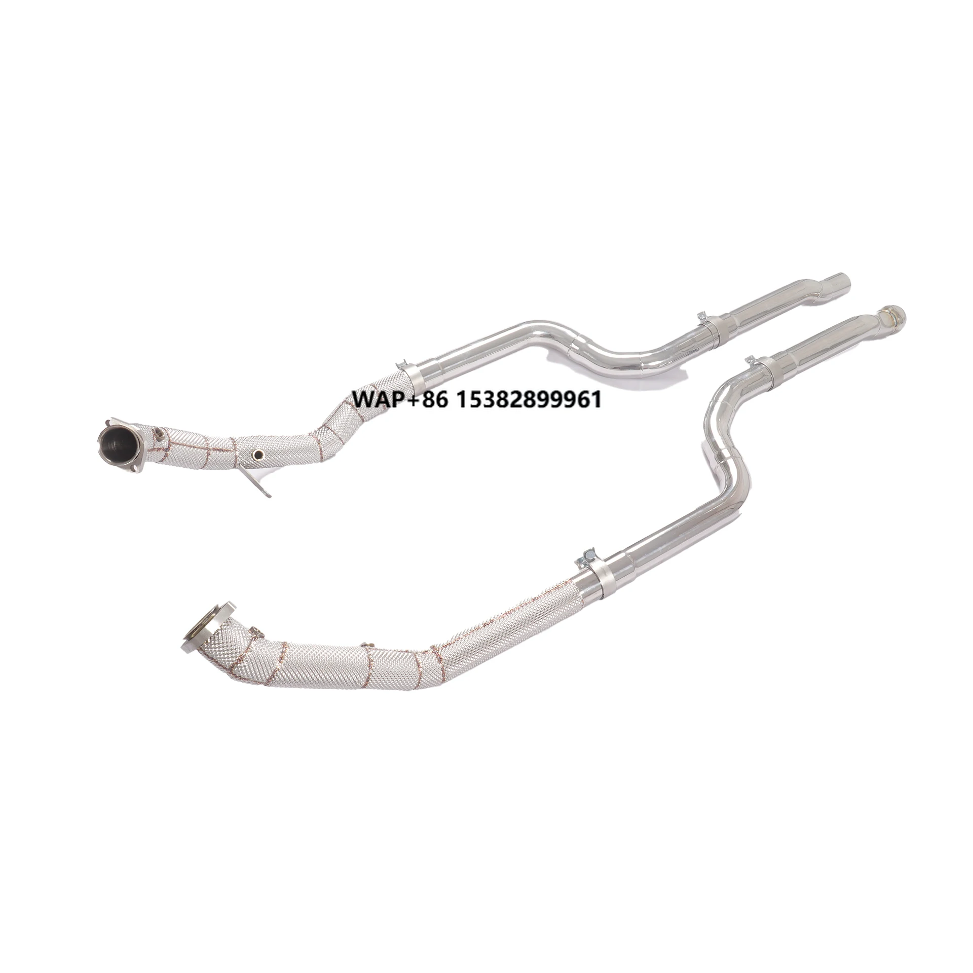 

YT High-Performance for W218 CLS550/E550 4.7L Straight Pipe Downpipe - Heat Shield & Brushed Stainless Steel