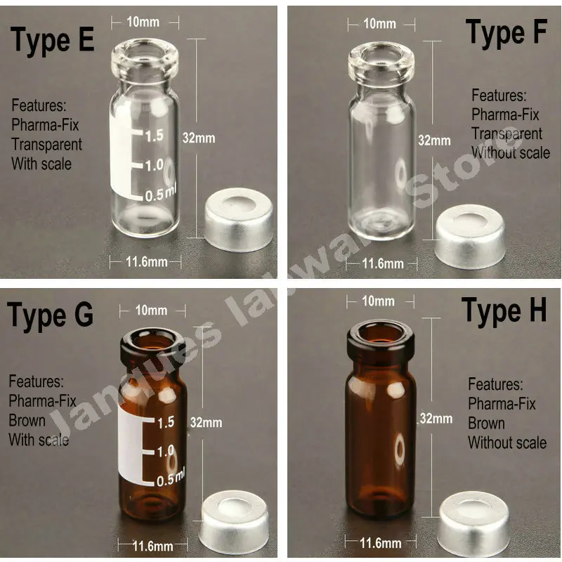 Imagem -03 - Laboratório 1.5 2ml Clear Brown Vidro Garrafa de Amostra de Frasco de Injeção Líquida Headspace Cromatografia Frasco de Silicone Almofada Capa Garrafa Rack