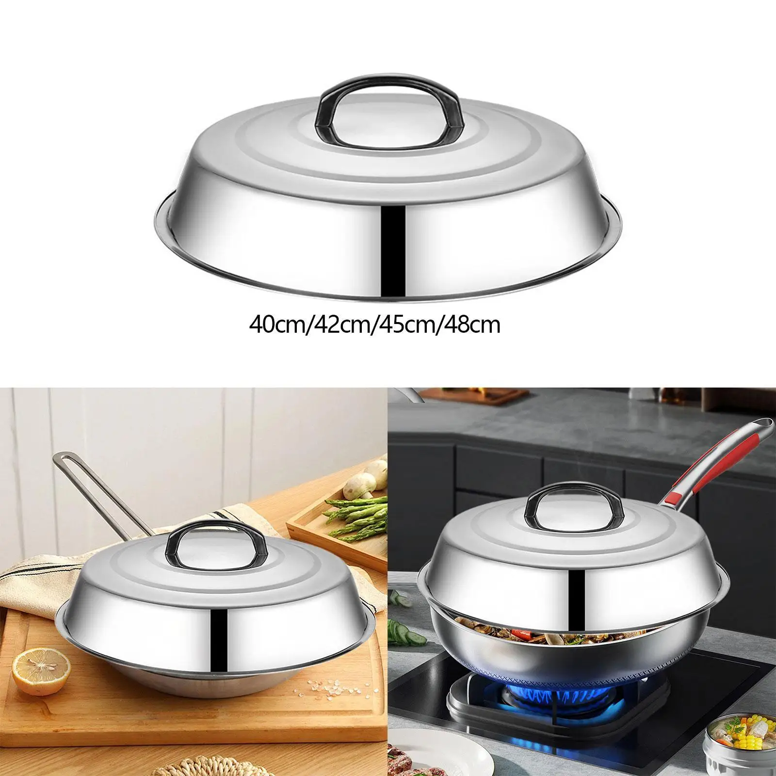 Universal Cooking Pot Lid with Handle for Cheese Melting And Burger Cover