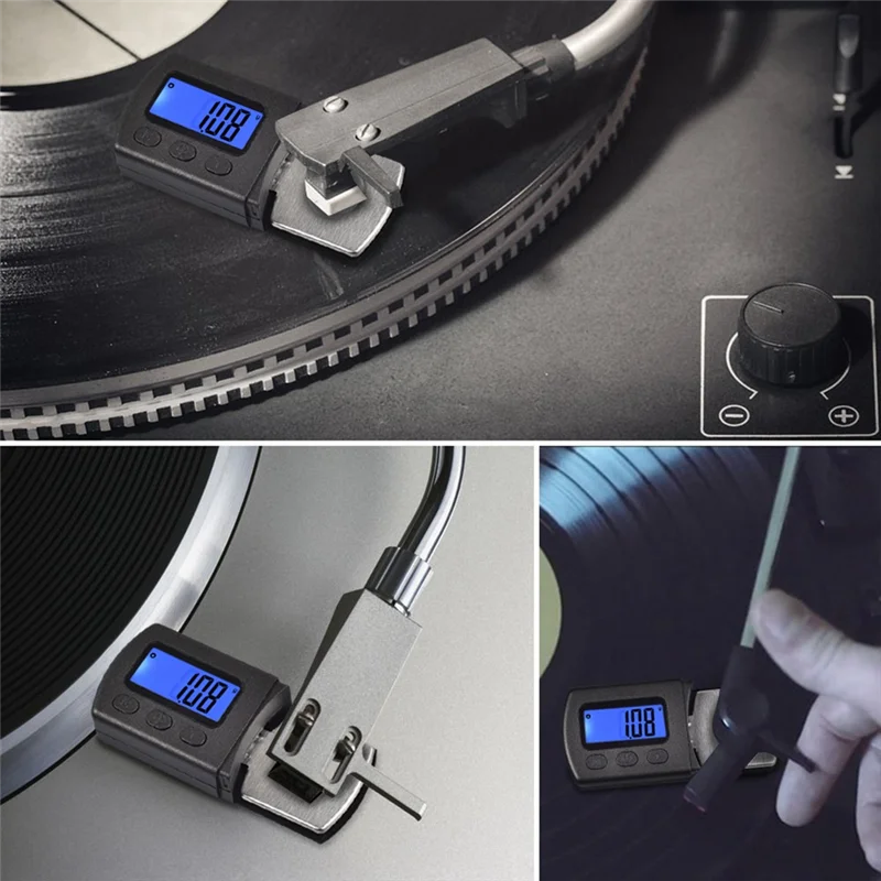 Portable Digital Turntable Stylus Force Scale Meter Gauge Backlight High Precise Tracking Guage for Vinyl Record Needle