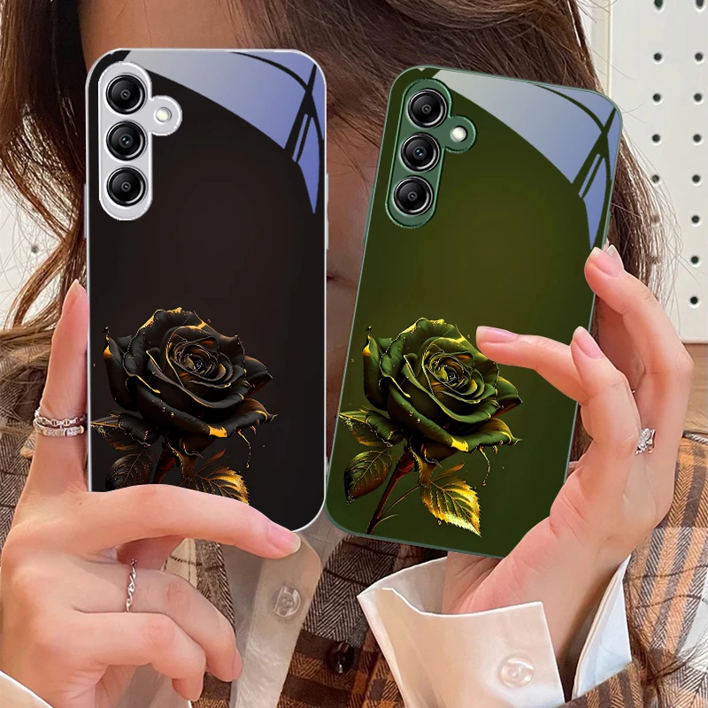 

The Dark Golden Rose For Samsung A 73 72 71 70 56 55 54 53 52 51 50 42 35 34 33 32 31 26 25 24 23 22 30 20 glass phone case