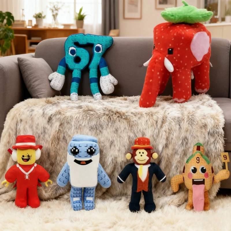 

2026 New STEAL A BRAINROT Blue No. 67 Plush Toy Cute House Dolls Game Surrounding Blue No. 67 Toys for Kids Birthday Gifts