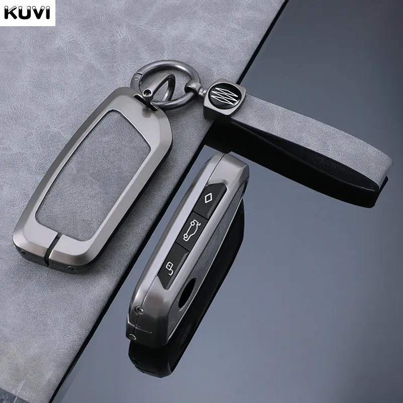 For BMW x1 u11 Series 7 735i 740Li X7 I7 G07 LCI XM x1 2024 u11 Holder Accessories Metal Alloy Leather Car Key Case Cover