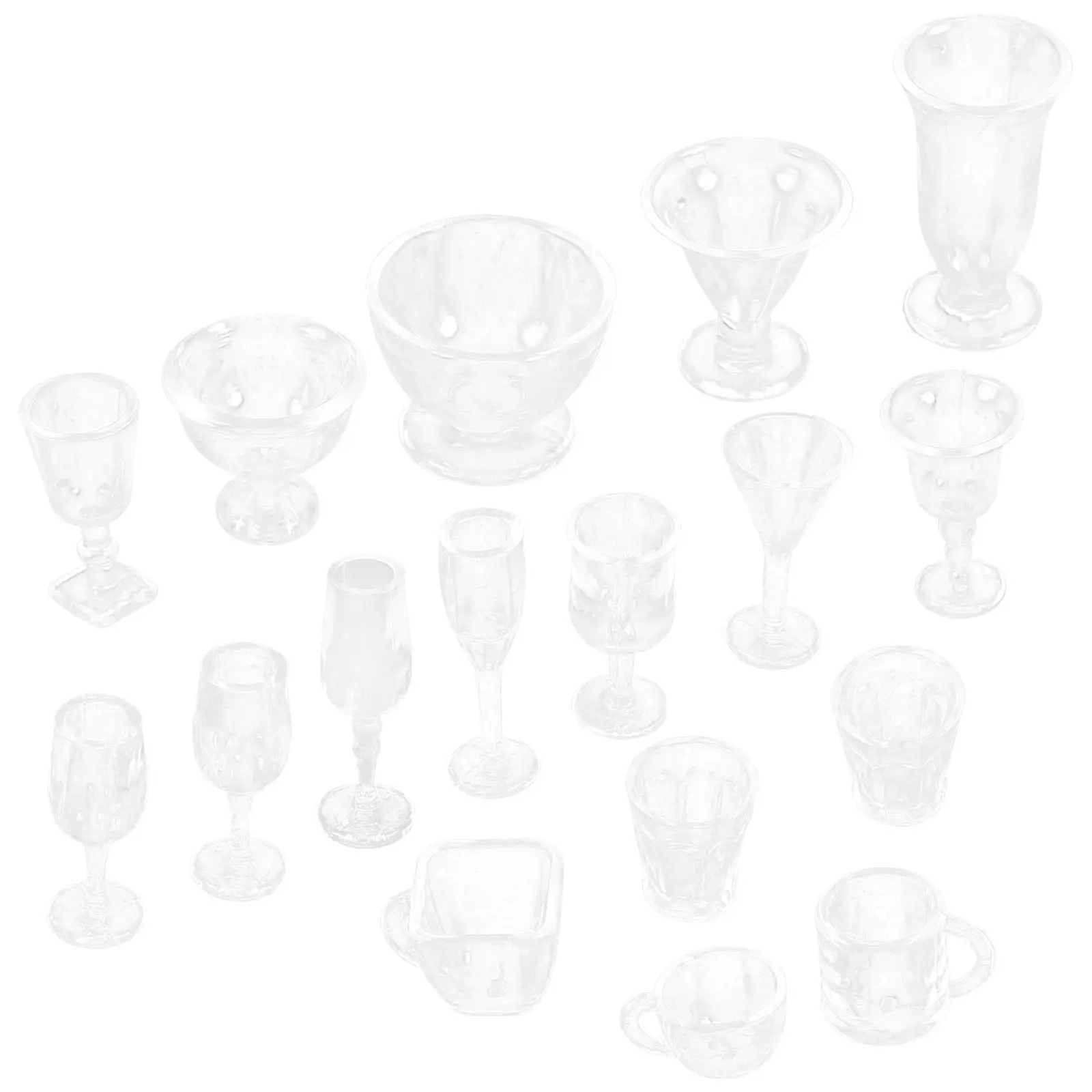 

Набор миниатюрной кухонной посуды из 17 предметов, масштаб 1:12, миниатюрные пластиковые чашки и тарелки, аксессуары для миниатюрной кухни, микроландшафт