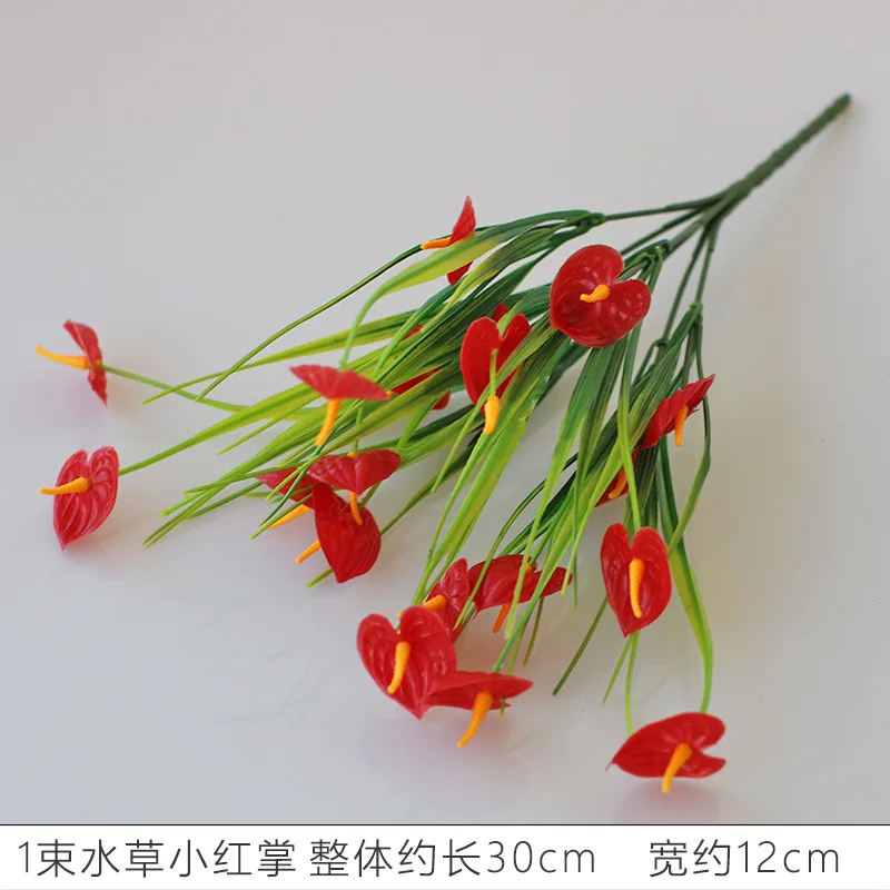 Artificial anthurium water plant 7 forks small Anthurium flame flower small fresh feel flamingo flower high branch plastic decor