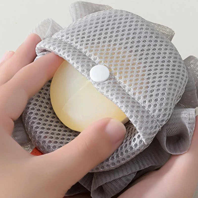 

1 шт., мягкая губка из люфы, шарик для ванны -2-в-1, дозатор мыла и скраб для тела, отшелушивающий шарик для душа для ванной комнаты для мужчин и женщин