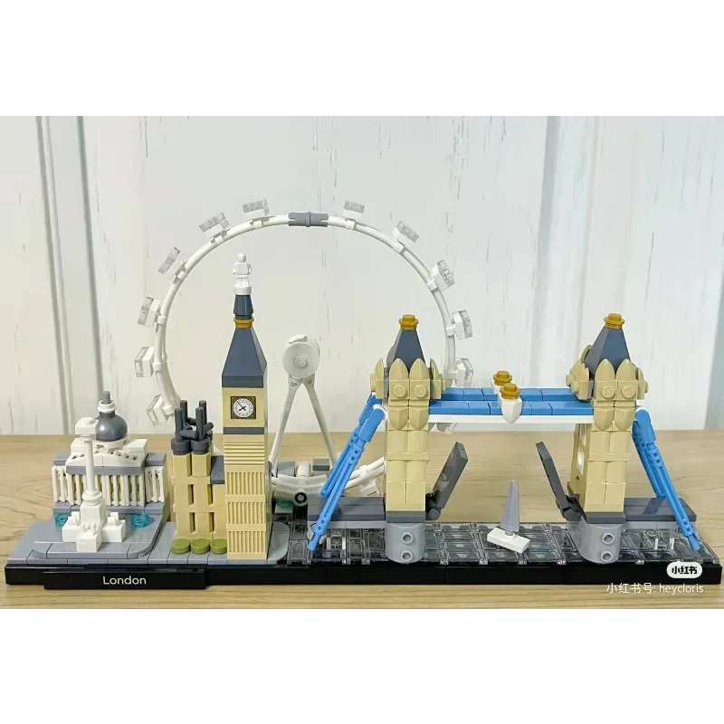 IN stock 468pcds 10678 Architecture Building Set London 21034 Big Ben Tower Bridge Building Block Bricks Toys for boy gifts