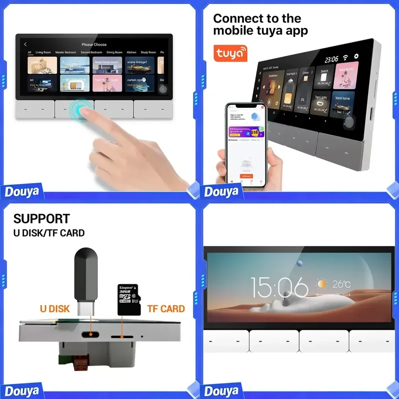 TL-5 6.2 Inch 3 Way Relay Light Switch Remote Control Zigbee Home Gadgets Smart Home Improvement Products
