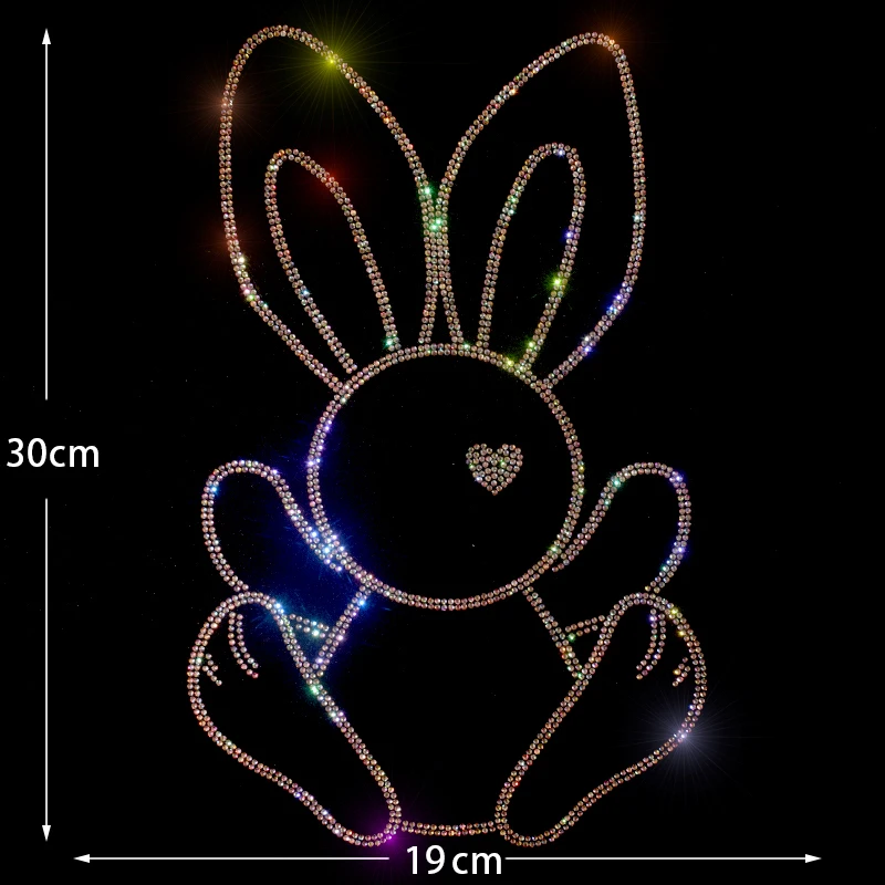 Shiny diamond stickers High-grade rhinestone cartoon rabbit Iron sweater jacket T-shirt clothing DIY accessories