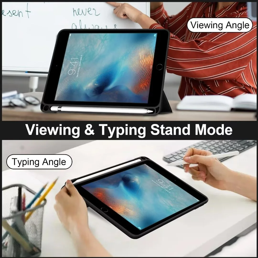 Capa acrílica para ipad mini 7, 8.3 polegadas, livro triplo, capa de couro para tablet para mini4 mini 5 mini 6th