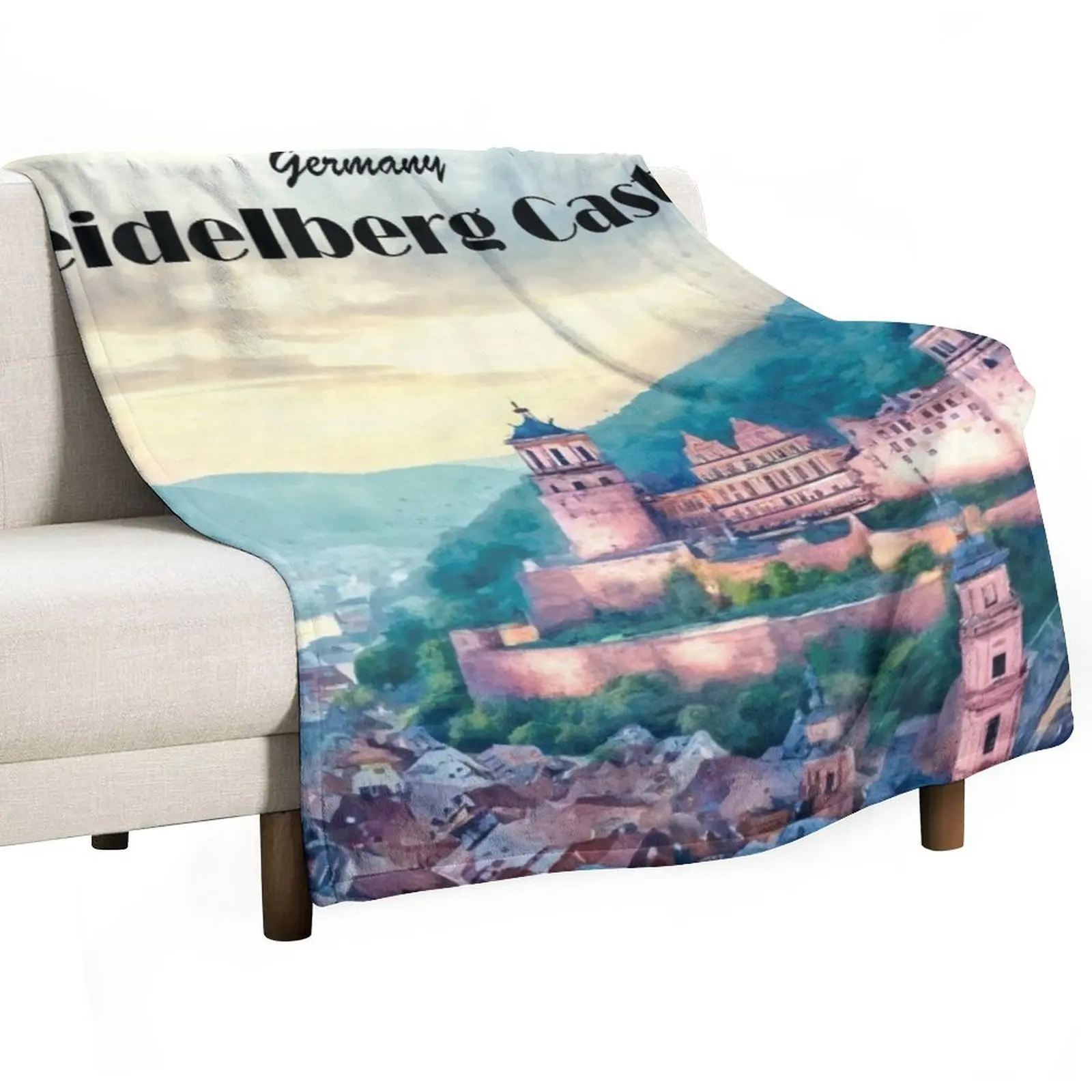 

Heidelberg Castle, Germany Throw Blanket Retros Plush Luxury Designer Quilt Blankets