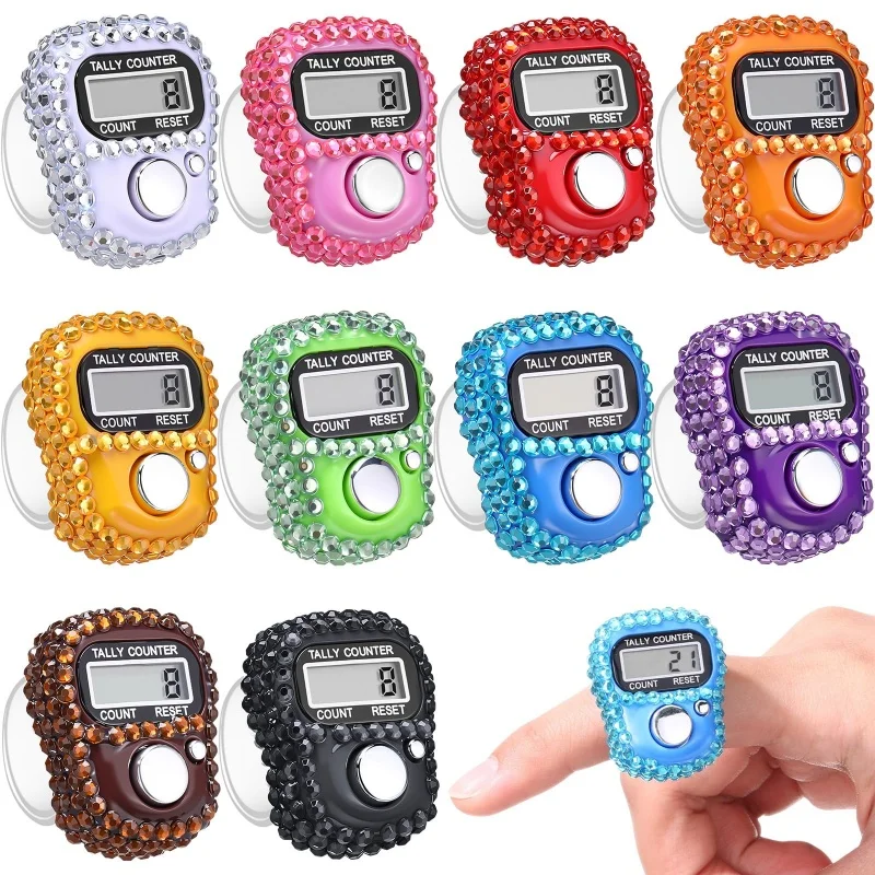 3 قطع عداد تسجيل الأصابع الإلكتروني القابل لإعادة الضبط، عداد الفرس بالإصبع المريح، عدادات رصيد العرض الرقمي المحمولة #3