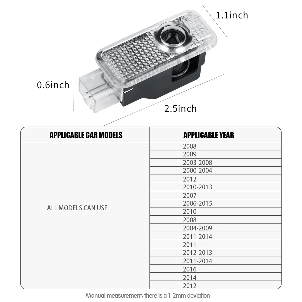 Luz LED de bienvenida para puerta de coche, proyector láser con insignia automática, accesorios de decoración, 2 piezas, para Audi S, TT, RS, Sline,