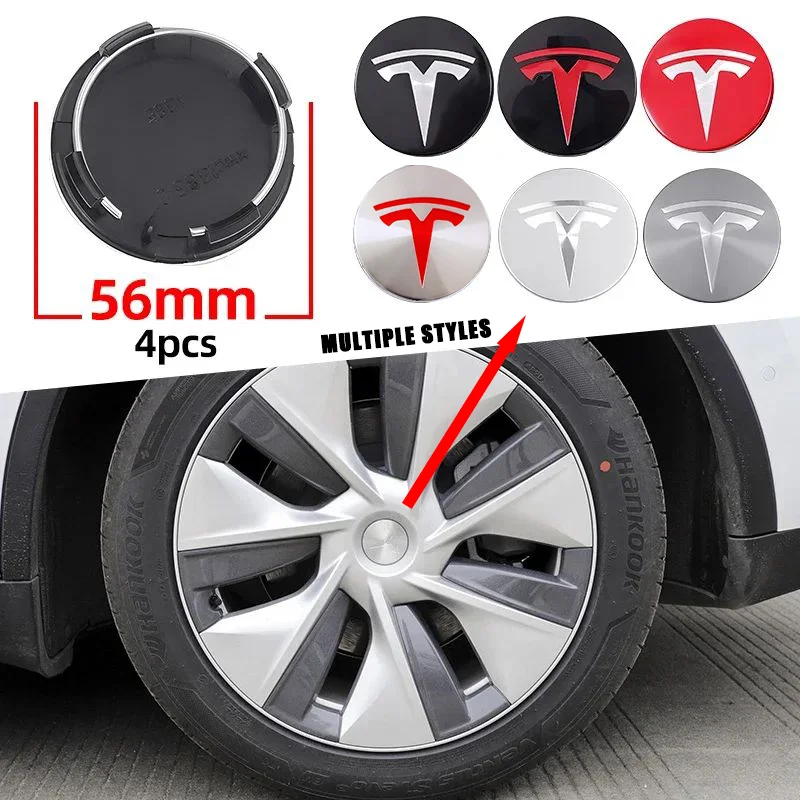 

4PCS/Set 56MM GR Sport Emblem Wheel Center Hub Cap Car Rims Cover Hubcaps For Tesla Model 3 Y X S