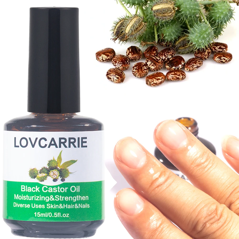 

LOVCARRIE Castor Cuticle Oil Nail Art Treatment Liquid 15ml Natural Black Castor Oil For Nails Growth Repair Nourish Nails Skin