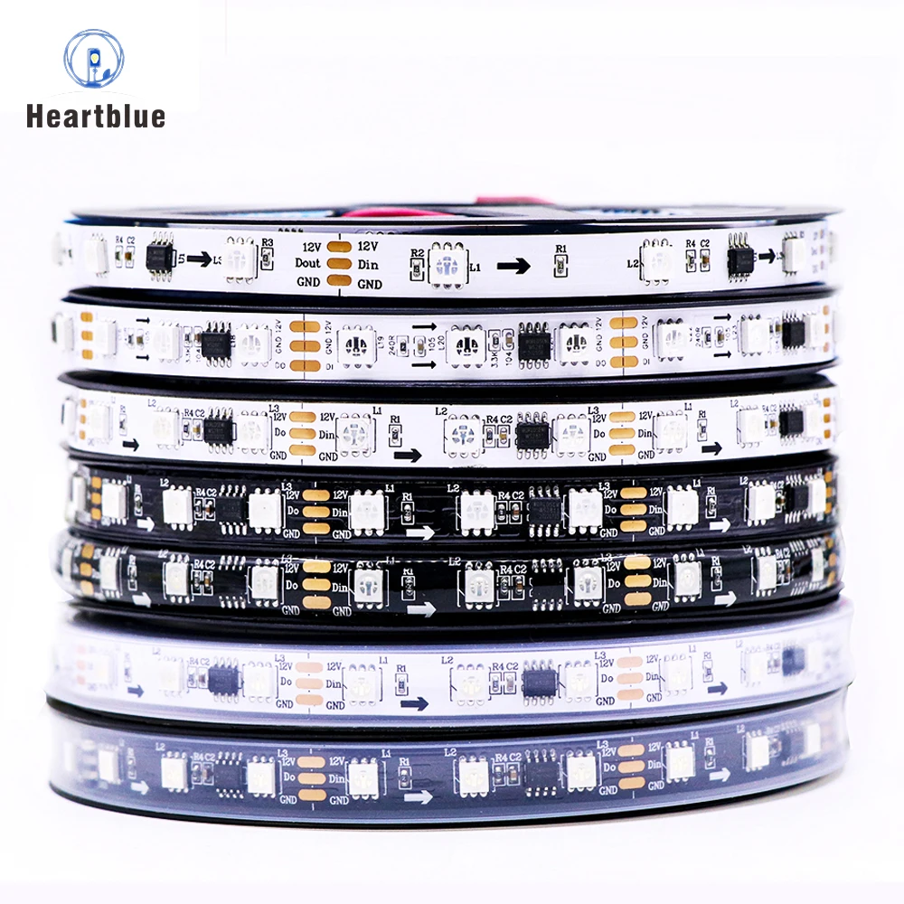 WS2811 RGB Led Strip Light 5050 SMD Addressable 30/48/60/72/84/96/144 LED Bright Normal Led Lights 12V 2811 Led RGB Strip Light