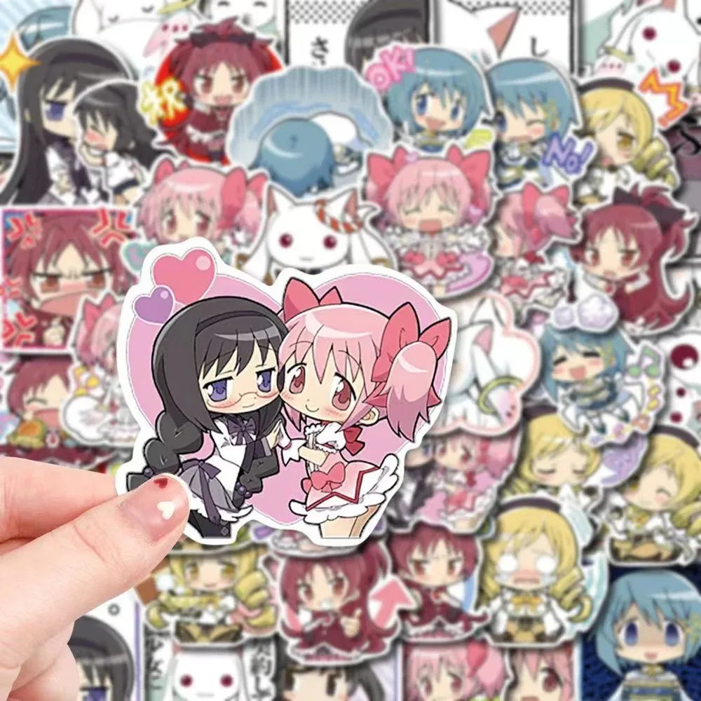 48pcs Puella Magi Madoka Magica Anime Stickers Kawaii Madoka Sayaka Akemi Homura Cartoon Sticker DIY Bagage Koffer Fiets Decal