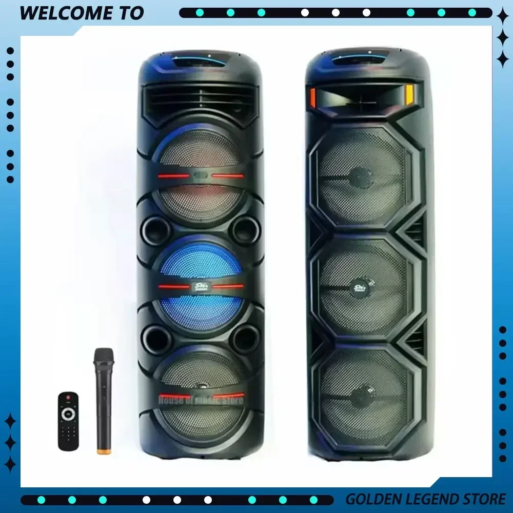 ZQS8301 02 Wireless Bluetooth Three 8 Inch  Party DJ Stage Speakers 40W High Power Sound Box LED Light Customized Karaoke Gifts