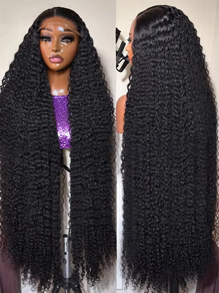 

Glueless Deep Wave 13x6 HD Lace Front Wig Brazilian Human Hair For Women 220% Density Curly Transparent 5x5 Lace Frontal Wigs