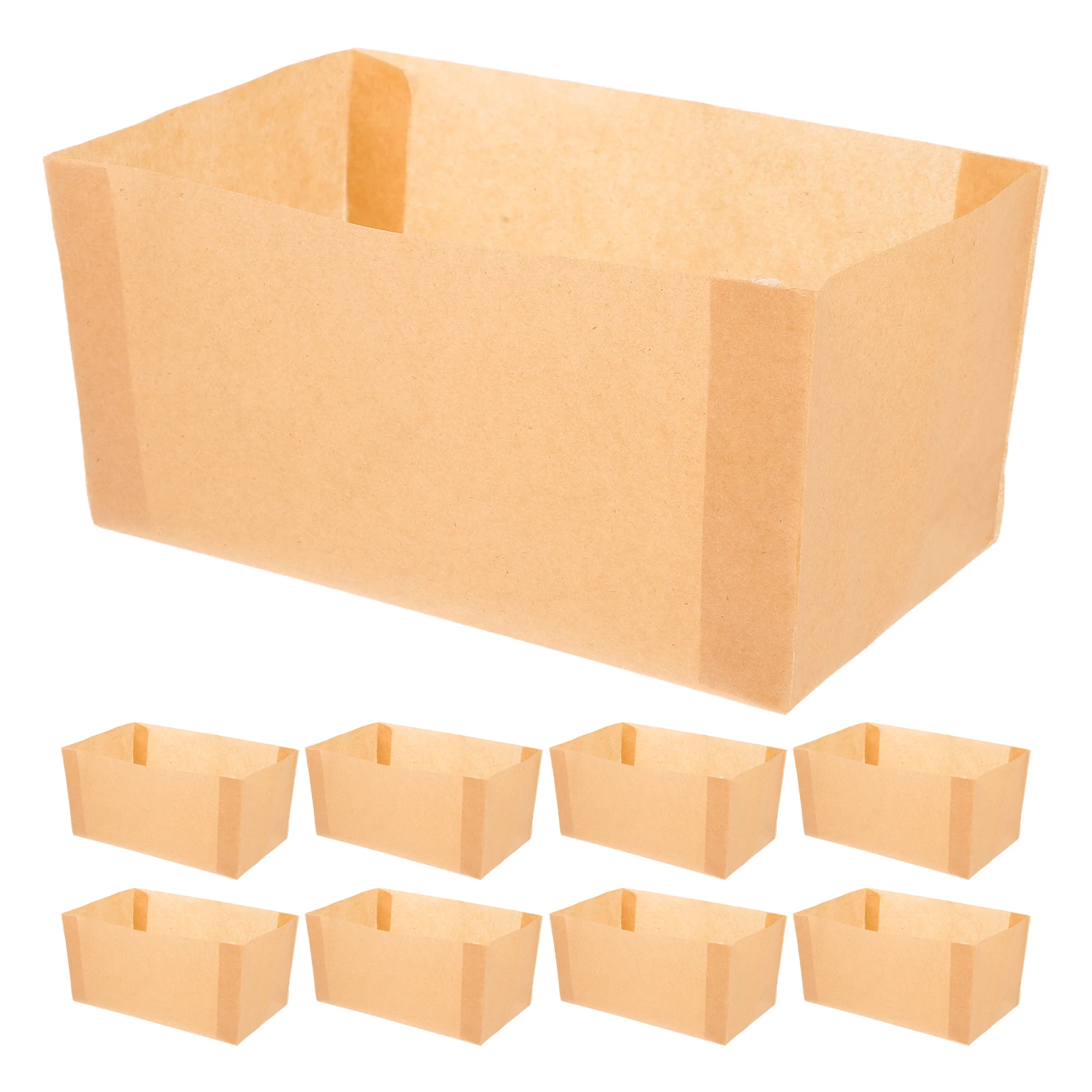 

50Pcs Baking Bread Pan Liners Disposable Nonstick Natural Kraft Paper Cake Mold Paper Oven Freezer Safe for Bread Pastry Snacks