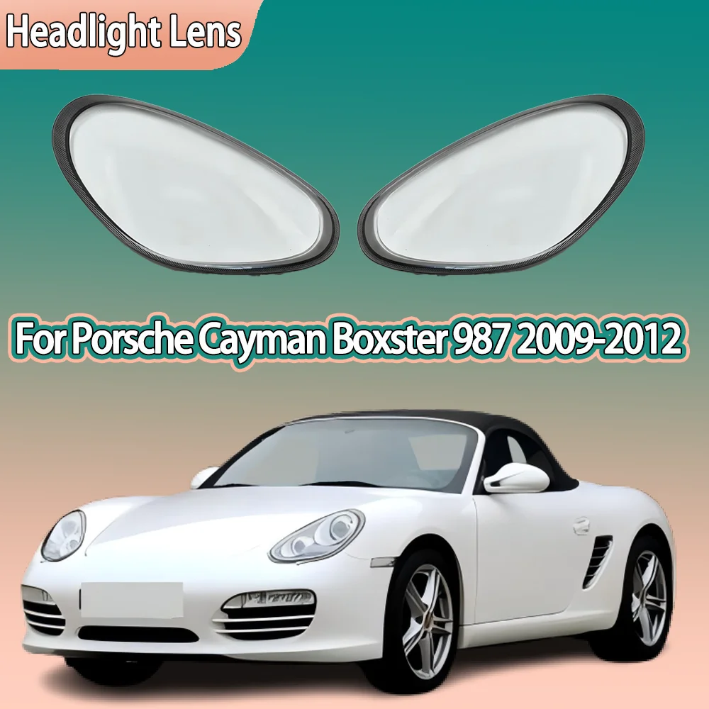 

For Porsche Cayman Boxster 987 2009 2010 2011 2012 Headlamp Cover Headlight Shell Lens Plexiglass Replace Original Lampshade