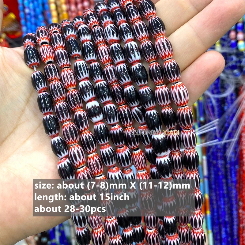 Großhandel 4 6 8mm Quadratische Handgefertigte Farbige Lampwork-Abstandsperlen für Schmuckherstellung DIY Armband Charms Zubehör 15'' – Detail 14