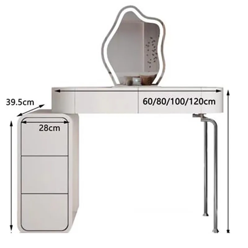 Simple Design Vanity Table Aesthetic Elegant Luxury Glam Dressers Creative Storage Bedroom Dressing Table Living Room Furniture