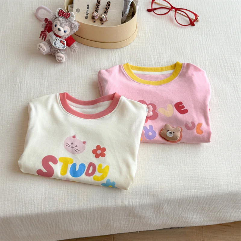 

GirlstTrendy Spring and Autumn Style New Fashionable Girl Baby Girl Autumn Children's Fake Two-Piece TopT