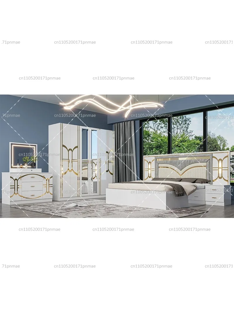 Simple Modern King Room Full Set Home Wood Frame Bedroom Furniture Set