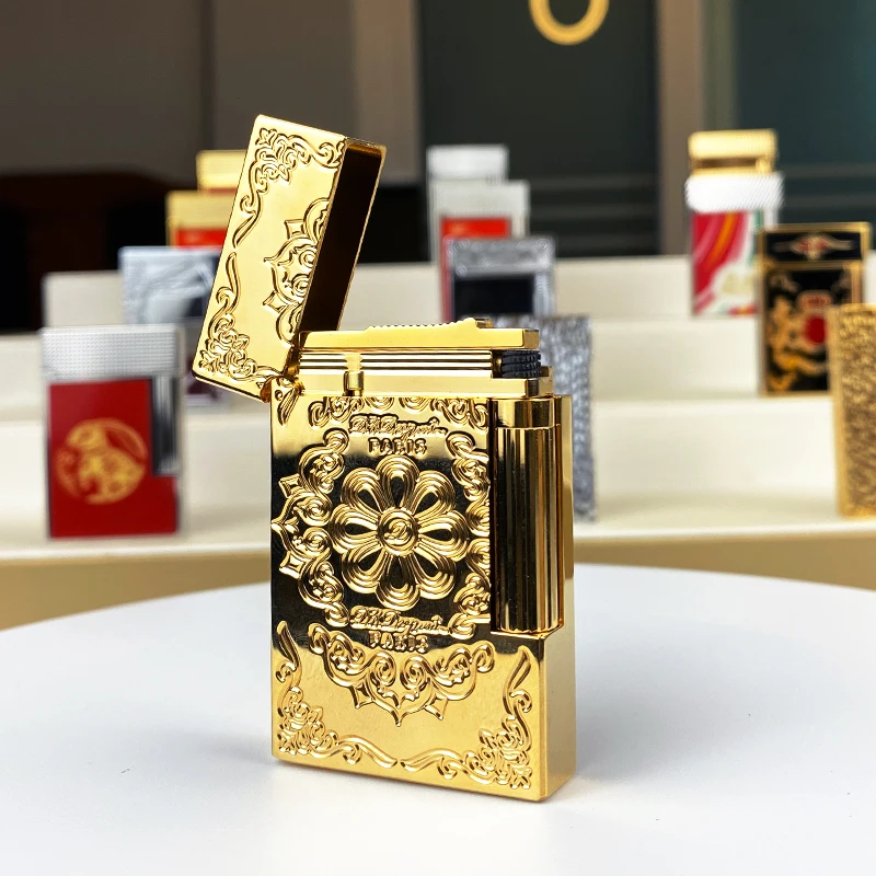 New commemorative edition single and double flame luxury lighter Ping Sound natural paint cigarette smoking butane lighter 11276