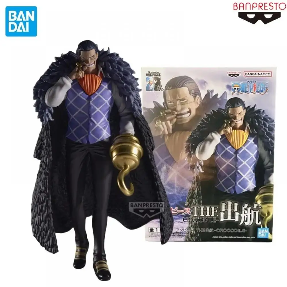 

BANDAI Original Genuine Banpresto THE Shukko One Piece Sir Crocodile Anime Action Figure Collection Model Toys Gift for Kids