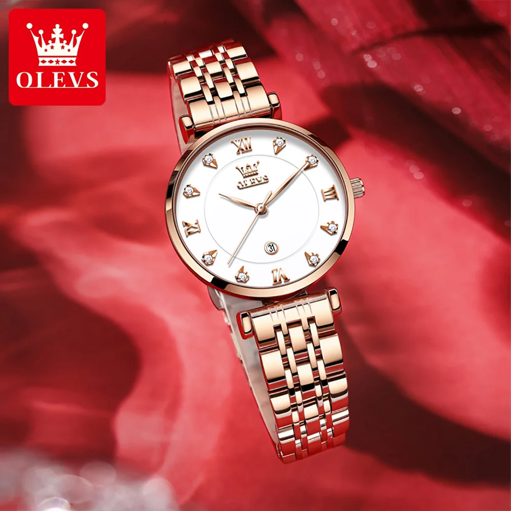 

OLEVS 5866 Top Brand New Fashion Quartz Watch for Women Waterproof Luxury Women Watches Stainless Steel Strap Date Clock Lady