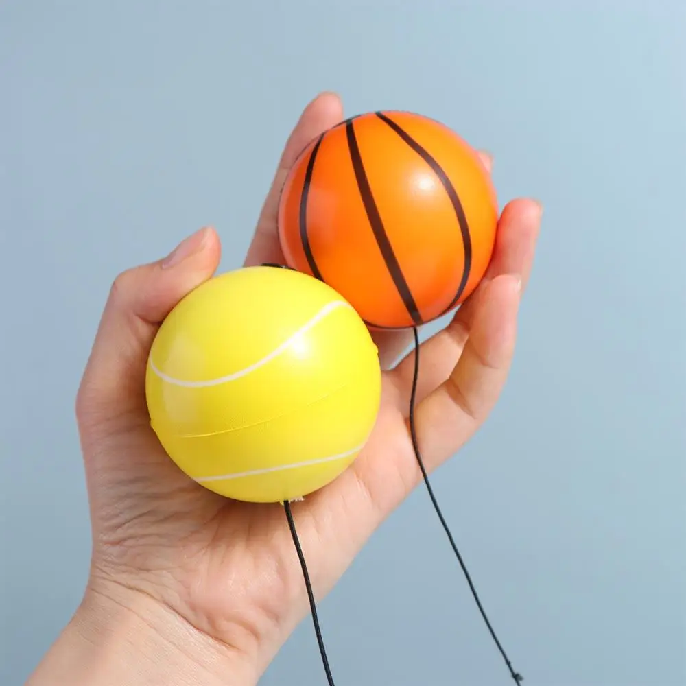 On String Elastic Bouncing Return Ball Hand Ball Game Boring Hand Rebound Ball Baseball Tennis Bouncy Ball With Elastic Strap