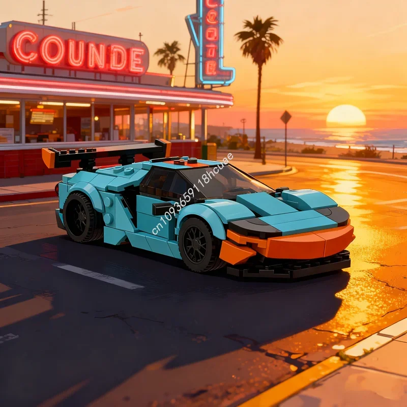 

314 деталей MOC Forded GT Heritage City Champions, модель конструктора, рождественский подарок, строительные блоки, игрушки для самостоятельной сборки, творческая идея, развивающая игрушка