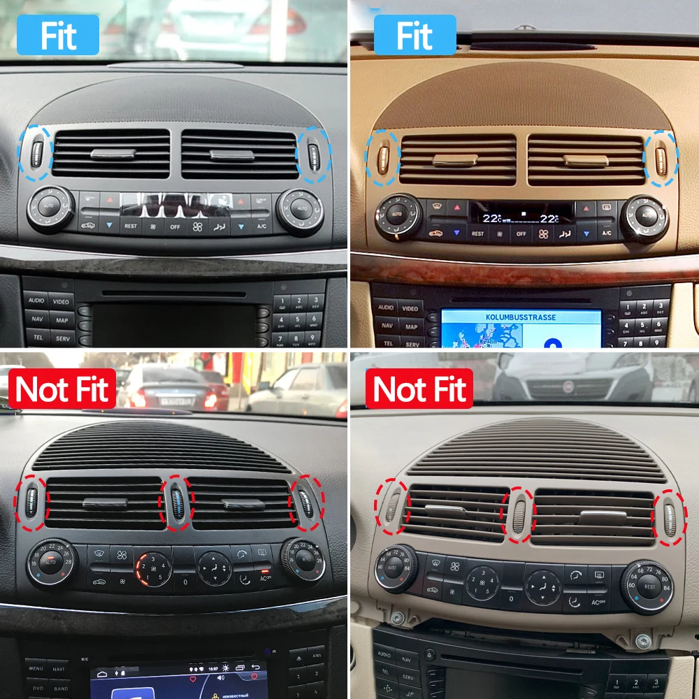2/4PCS Set Car Front Rear Air Conditioning Control Roller AC Vent Rolling Wheel For Mercedes Benz E Class W211 E200 E300