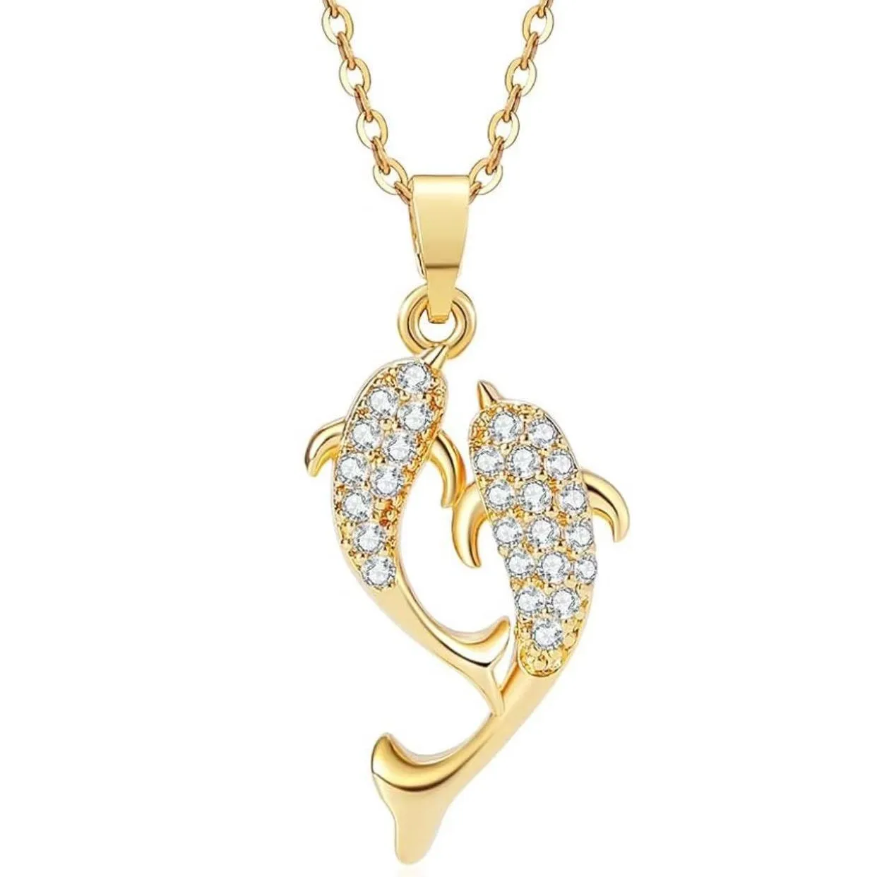 Withered S925 Sterling Silver Sparkling Pisces Full Diamond Micro Inlaid Necklace Fashionable And Versatile